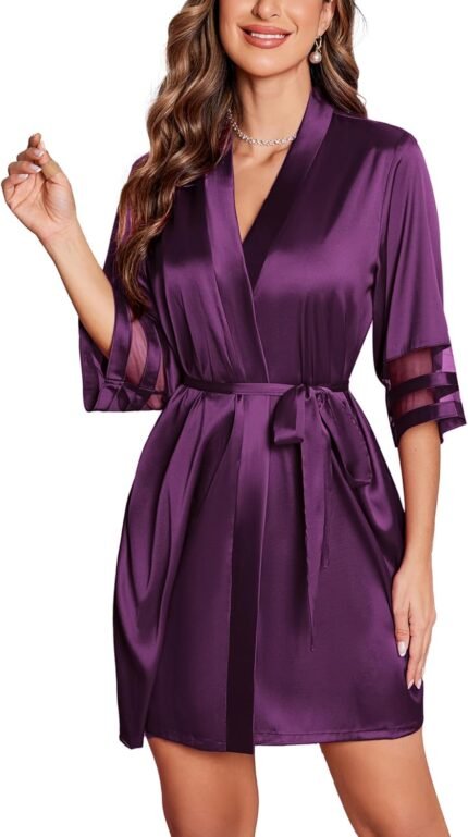 🔹 soft satin robe