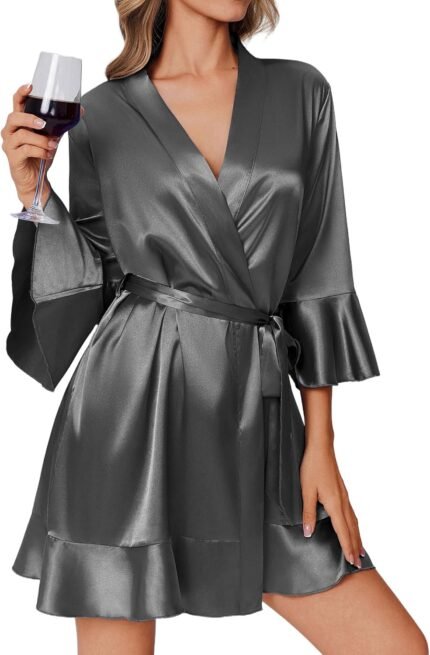 🔹 soft satin robe