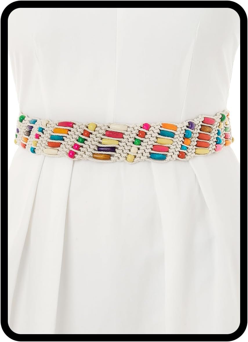 Bohend Boho Braided Belts Ladies Tie Colourful Western Woven Belt Wrap Rope Hippie Belts for Attire Bohend Boho Braided Belts Ladies Tie Colourful Western Woven Belt Wrap Rope Hippie Belts for Attire