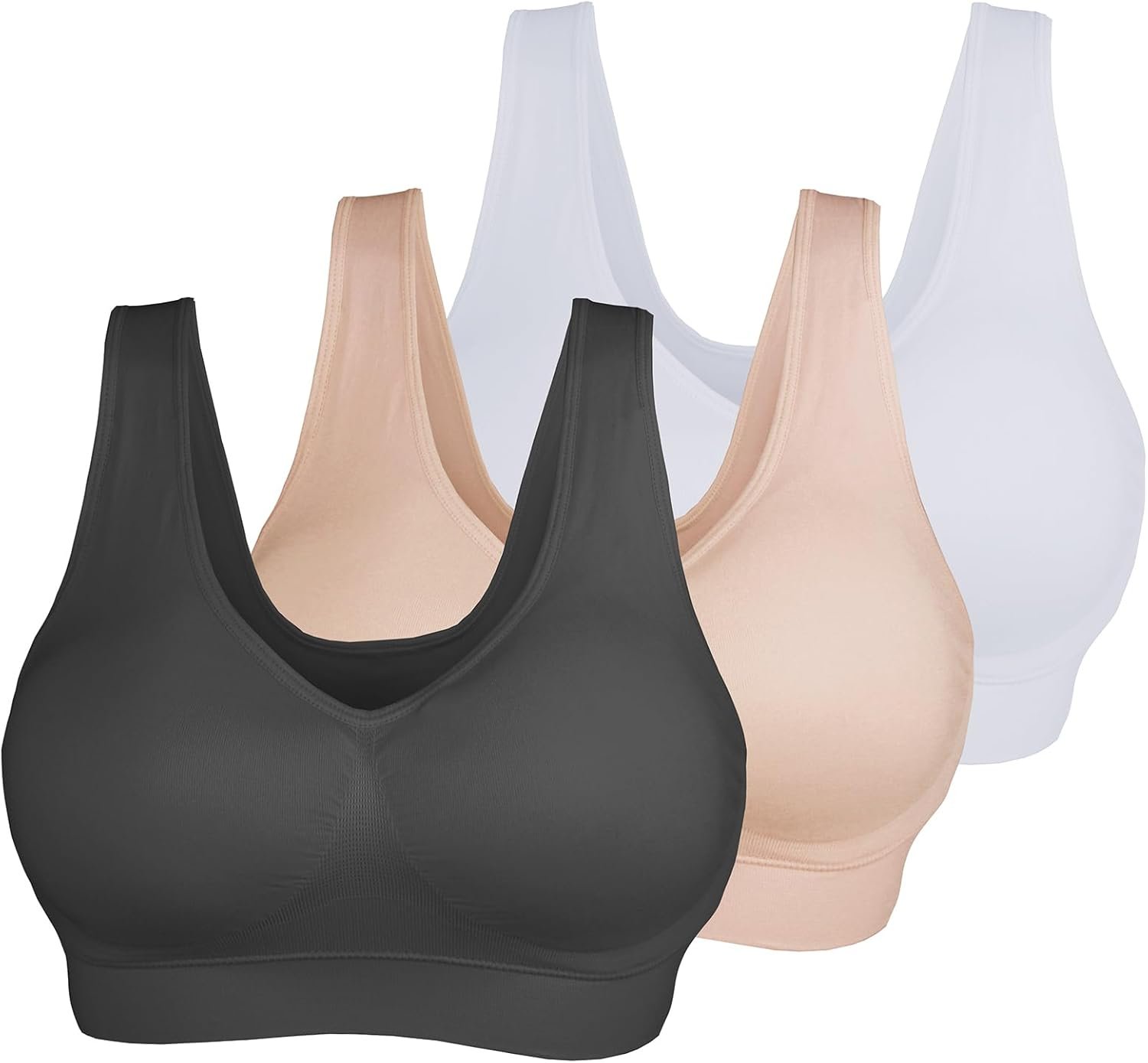 KINYAOYAO 3 Pack Ladies’s Final Comfortable Medium Help Seamless Wi-fi Sports activities Bra with Detachable Pads KINYAOYAO 3 Pack Ladies’s Final Comfortable Medium Help Seamless Wi-fi Sports activities Bra with Detachable Pads