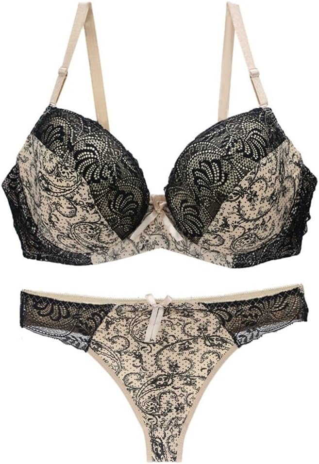 Attractive Lace Embroidery Excessive Push Up Underwear Padded Bra Set Lingerie Bra Units