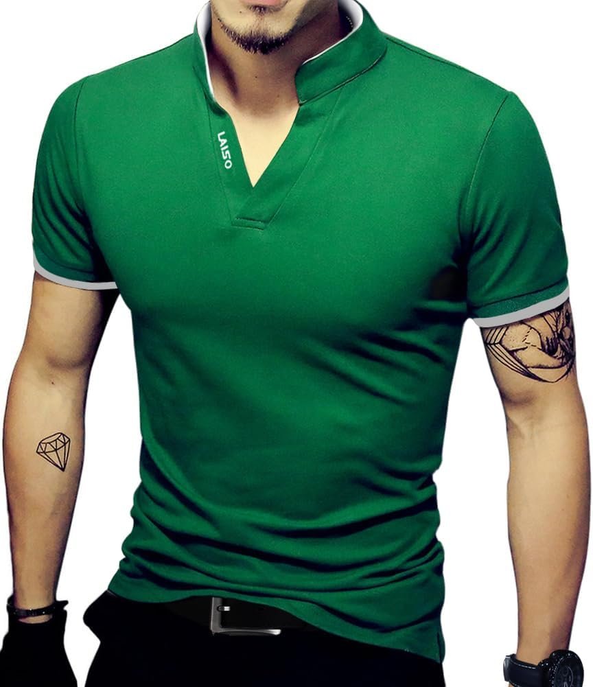 LOGEEYAR Mens Trend Polo Henley Shirts Quick/Lengthy Sleeve Informal T-Shirts Slim Match Cotton Polo Shirts for Males LOGEEYAR Mens Trend Polo Henley Shirts Quick/Lengthy Sleeve Informal T-Shirts Slim Match Cotton Polo Shirts for Males