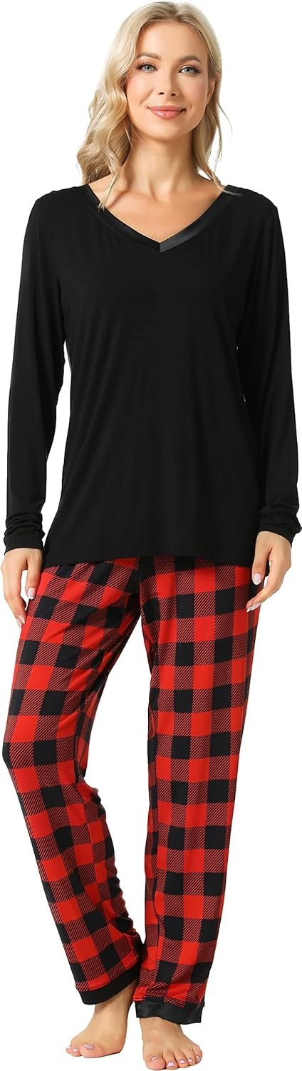 Viscose from Bamboo Ladies’s Pajama Units Tremendous Gentle Lengthy Sleeve Sleepwear Comfortable Winter Pjs Units S-4X Viscose from Bamboo Ladies’s Pajama Units Tremendous Gentle Lengthy Sleeve Sleepwear Comfortable Winter Pjs Units S-4X