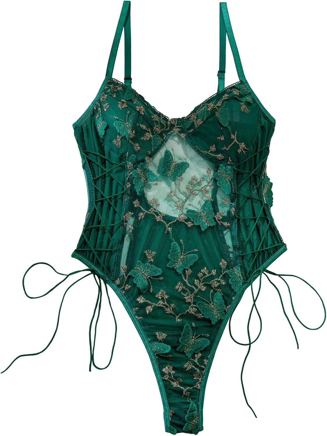Lilosy Girls Horny Lace Up Floral Embroidered Teddy Lingerie Bodysuit High Mesh Sheer One Piece Lilosy Girls Horny Lace Up Floral Embroidered Teddy Lingerie Bodysuit High Mesh Sheer One Piece