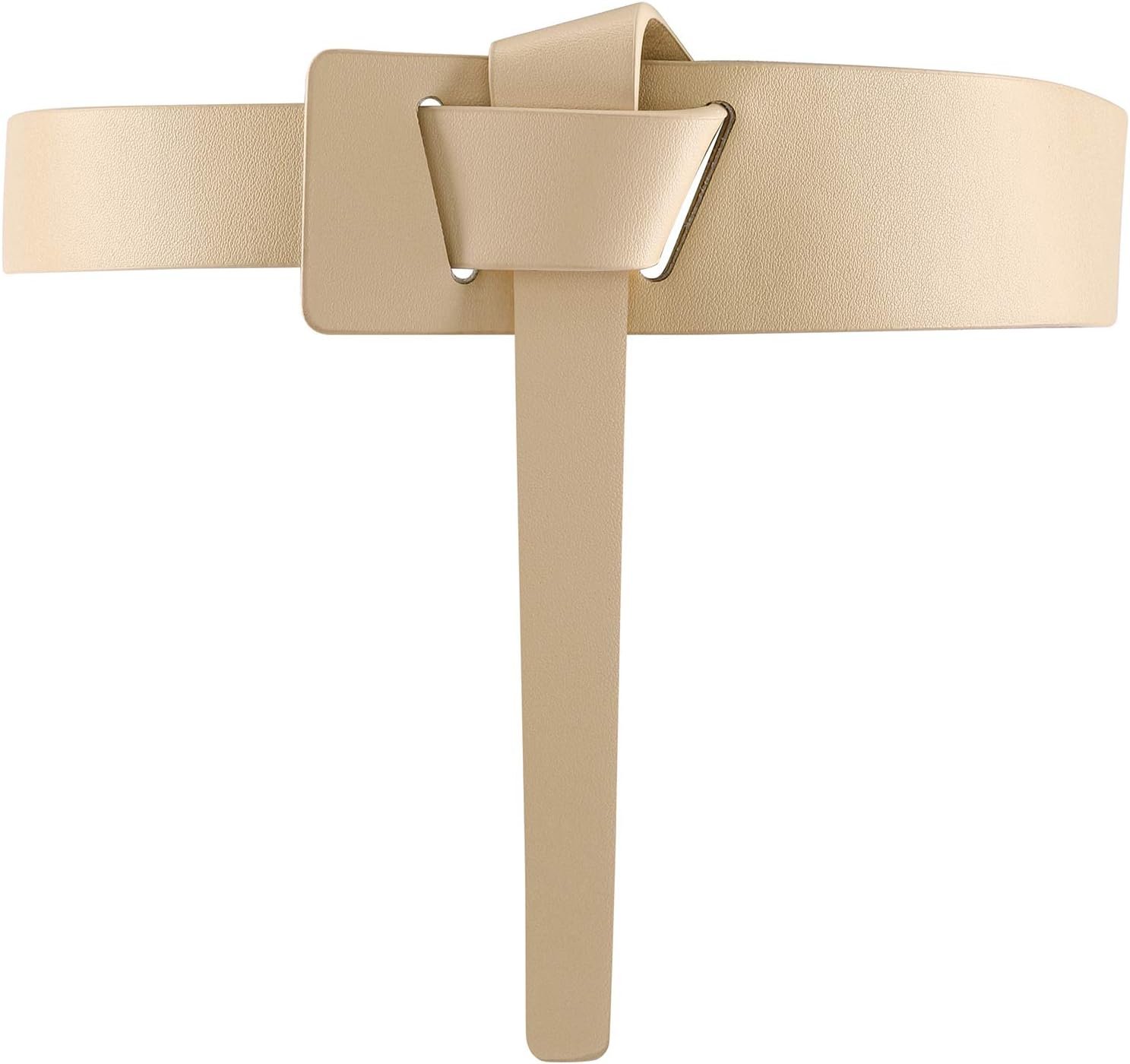 CHIC DIARY Girls Style Knot Belt for Costume Denims Cowhide PU Leather-based Tie Waist Belt No Buckle Cinch Belt CHIC DIARY Girls Style Knot Belt for Costume Denims Cowhide PU Leather-based Tie Waist Belt No Buckle Cinch Belt