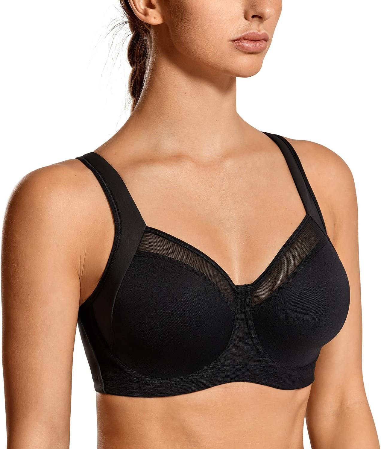 SYROKAN Ladies’s Underwire Unlined Racerback Sports activities Bra A217