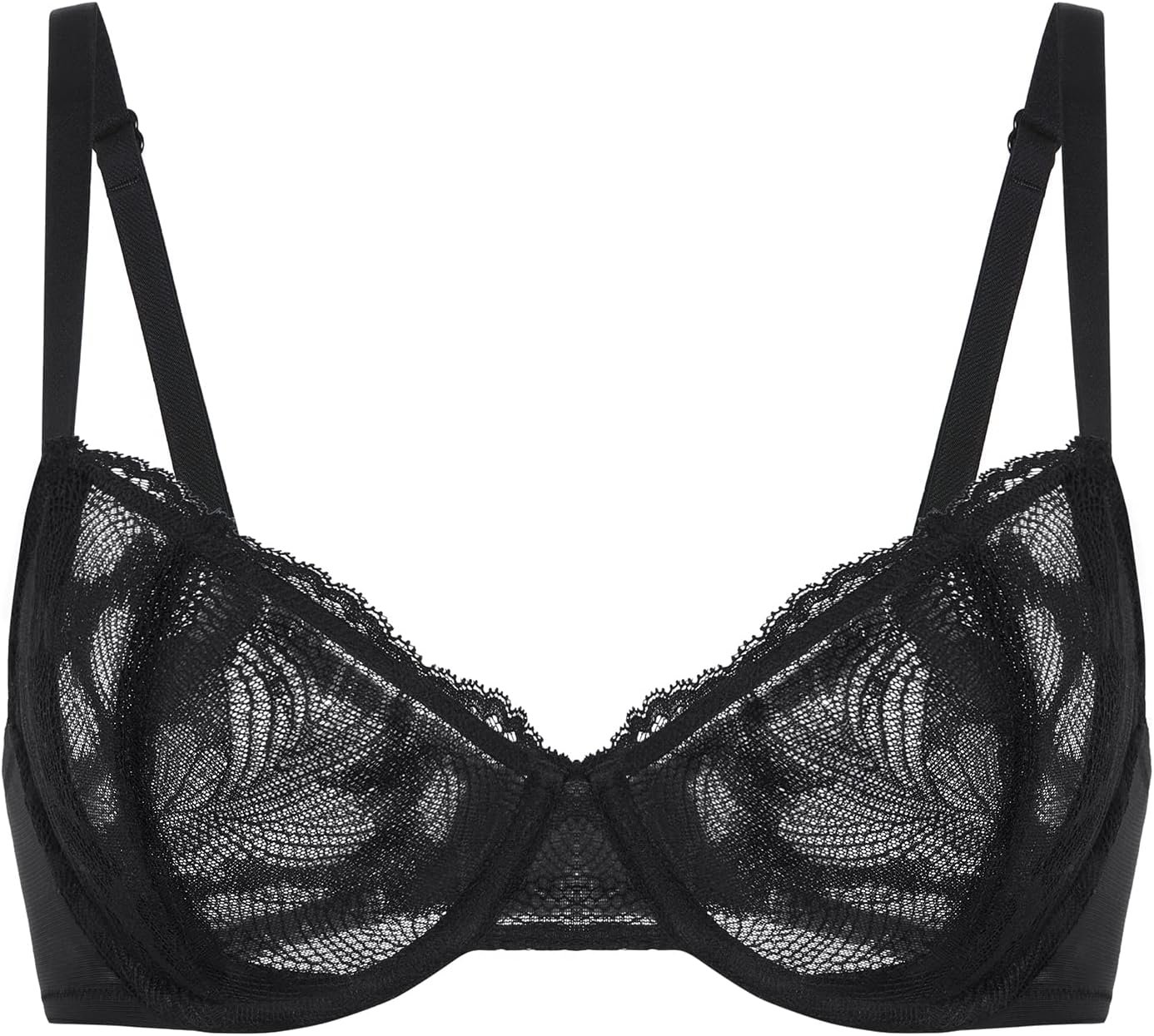 DELIMIRA Ladies’s Balconette Bra Plus Measurement Lace Attractive Underwire Unlined Push Up See By Bras DELIMIRA Ladies’s Balconette Bra Plus Measurement Lace Attractive Underwire Unlined Push Up See By Bras