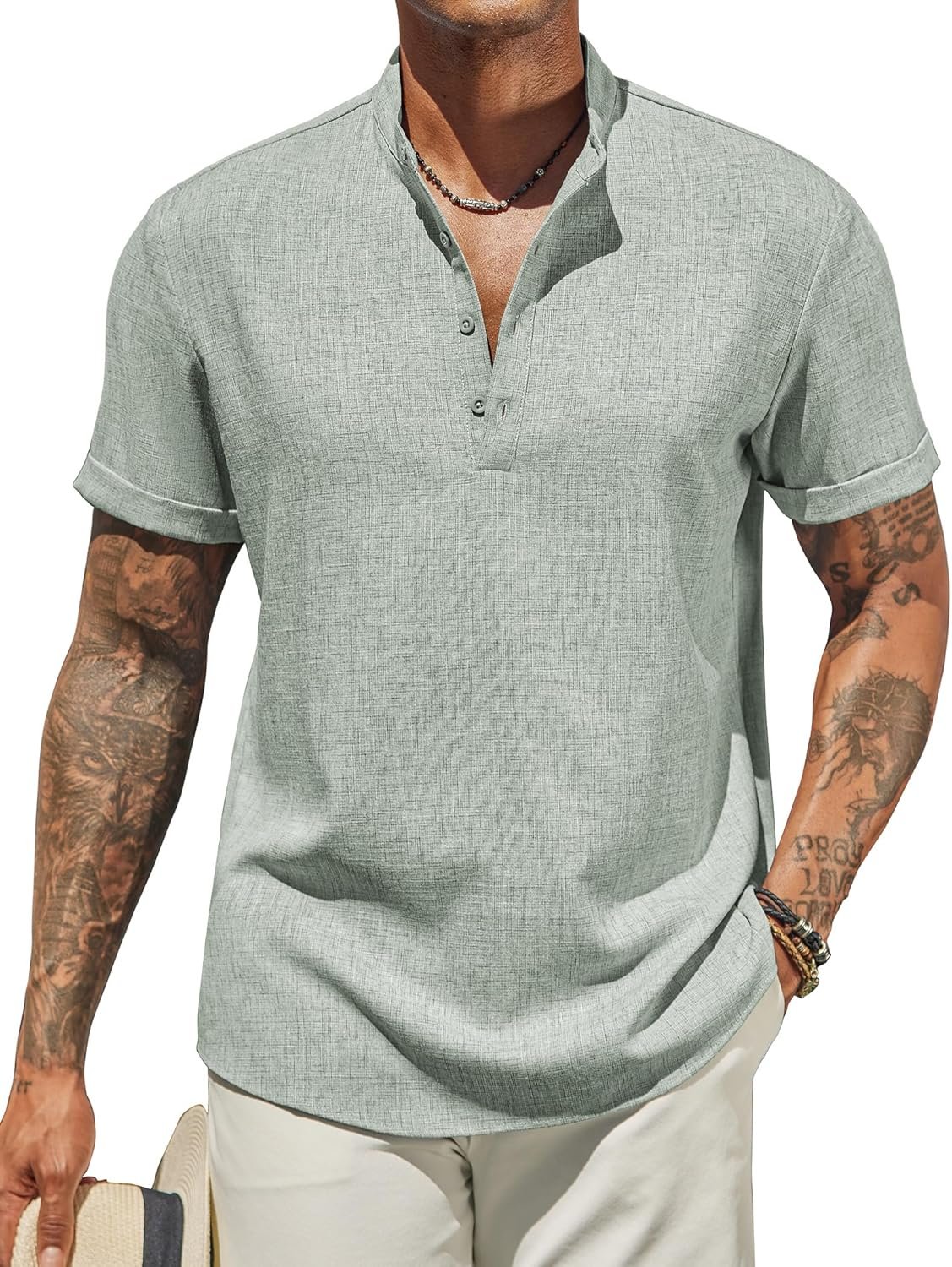 COOFANDY Males’s Henley Shirt Quick Sleeve Informal Summer season Seashore Hippie T-Shirts Light-weight Trip Tops COOFANDY Males’s Henley Shirt Quick Sleeve Informal Summer season Seashore Hippie T-Shirts Light-weight Trip Tops