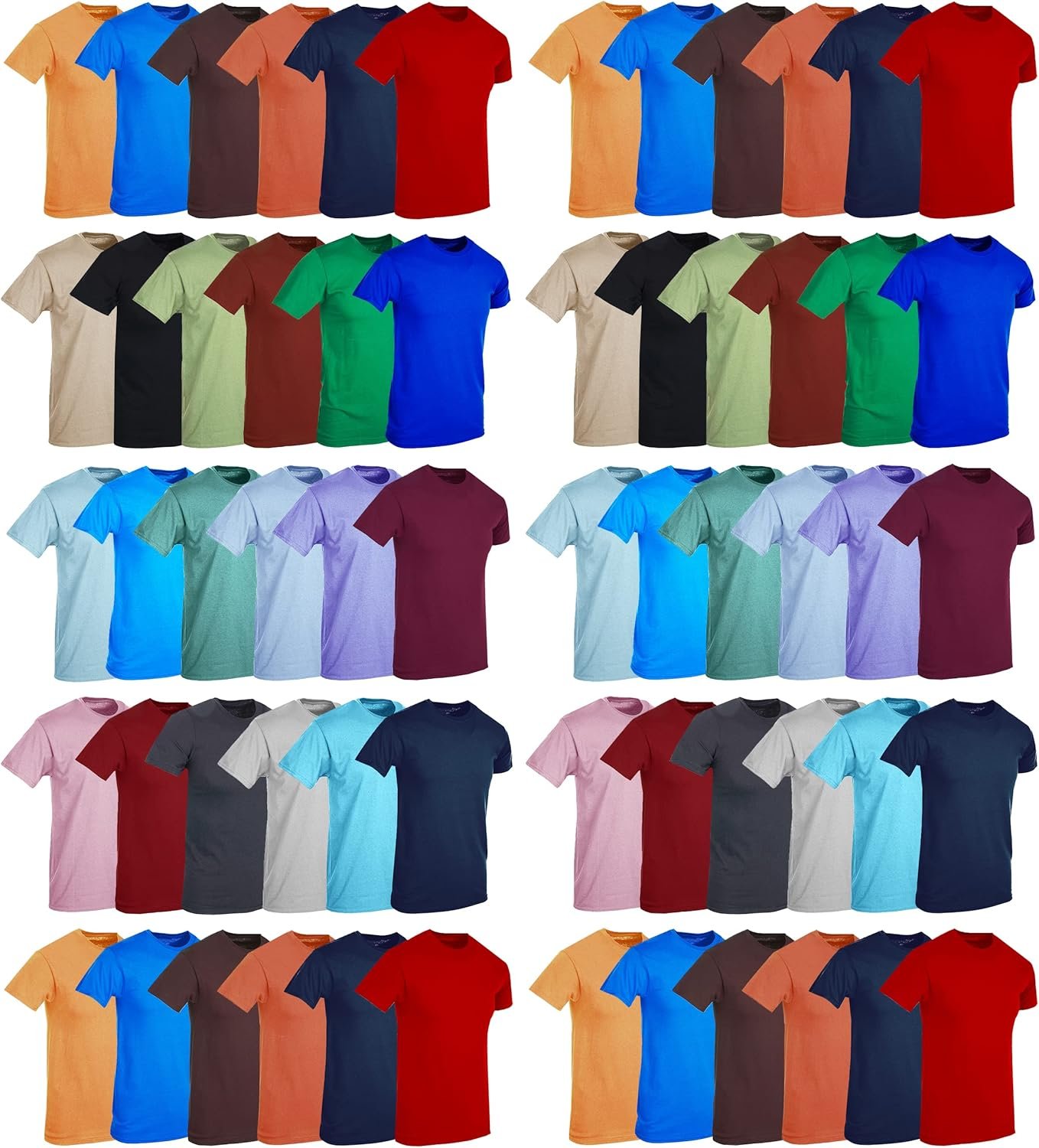 SOCKS’NBULK Males’s Cotton Crew Neck Common T-Shirts Bulk Brief Sleeve Light-weight Tees Combine Colours SOCKS’NBULK Males’s Cotton Crew Neck Common T-Shirts Bulk Brief Sleeve Light-weight Tees Combine Colours