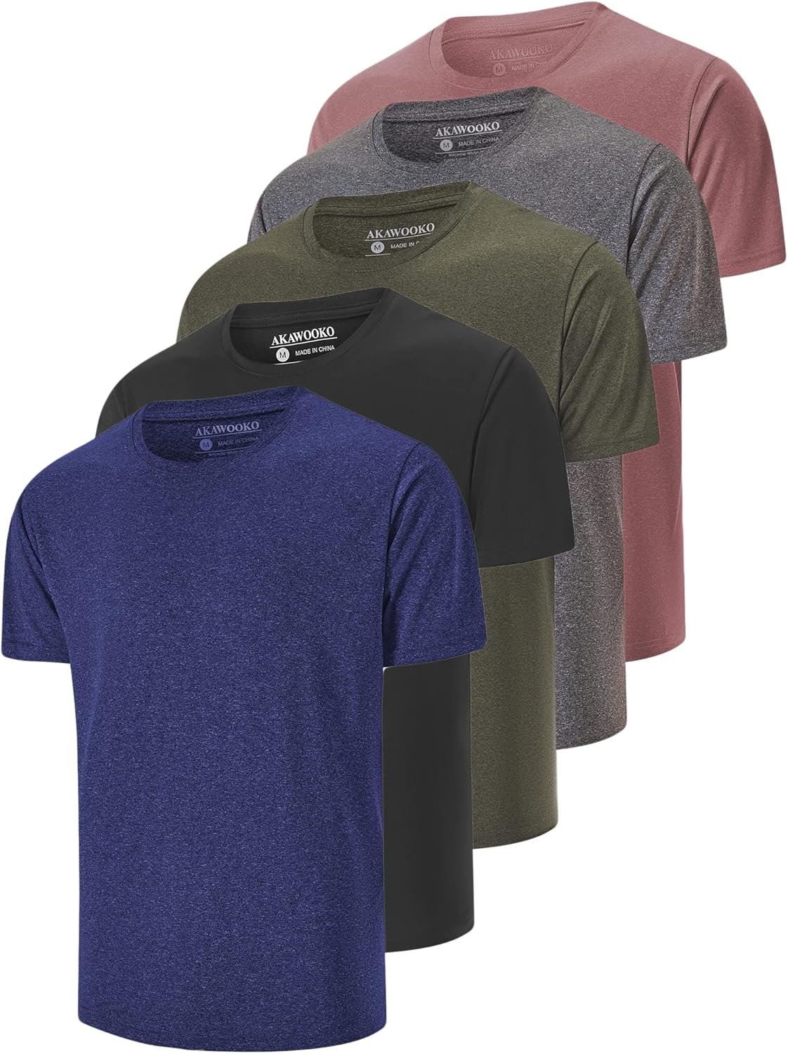 5 Pack Males’s Dry Match T Shirts Athletic Operating Gymnasium Exercise Quick Sleeve Tee Shirts for Males