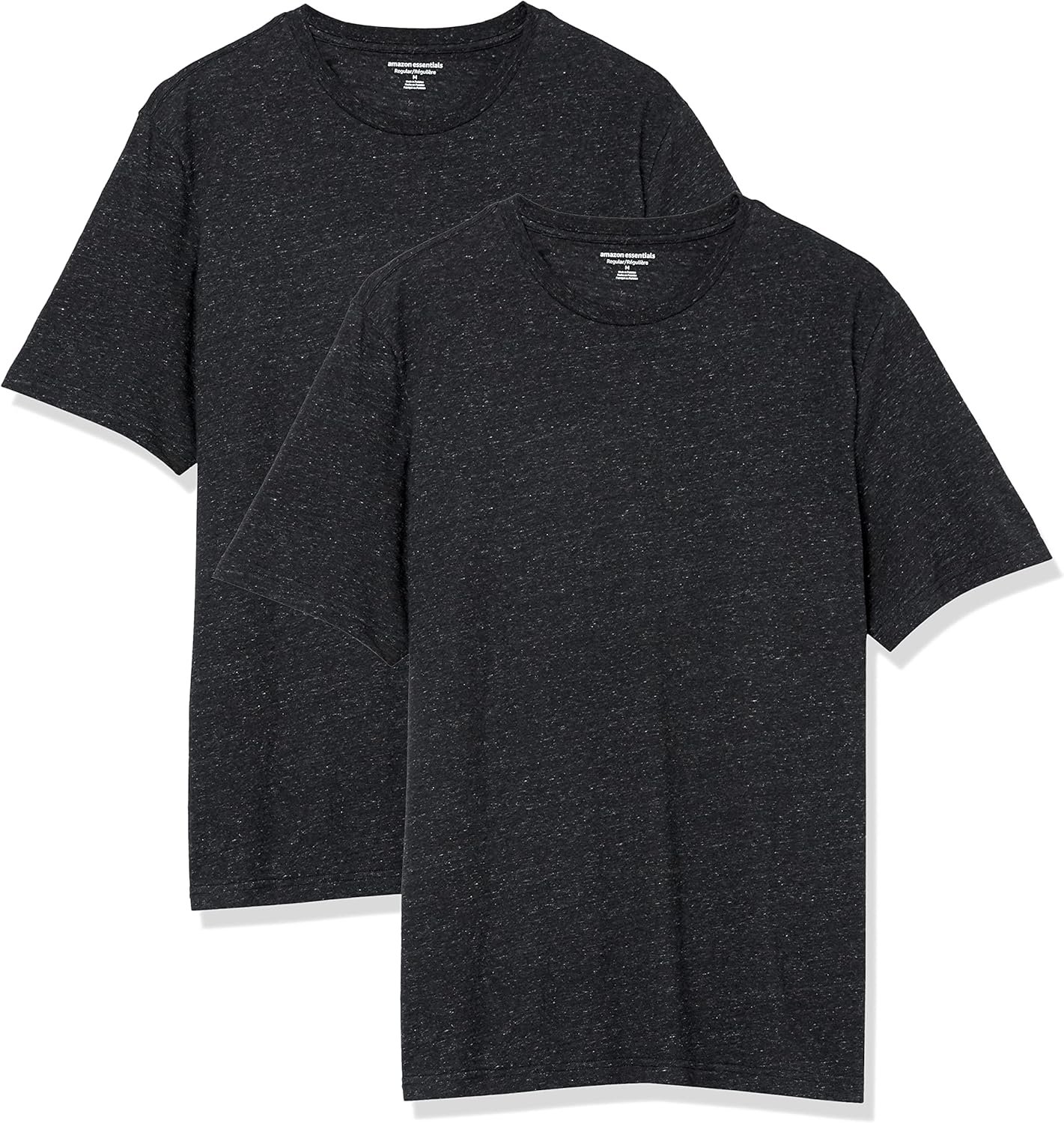 Amazon Necessities Males’s Cotton Common-Match Brief-Sleeve Crewneck T-Shirt, Pack of two