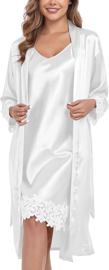 🔹 soft satin robe