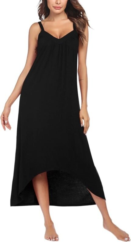 Ekouaer Girls’s Sleeveless Lengthy Nightgown Full Slip Nightdress Gentle Sleepdress V Neck Nightshirt
