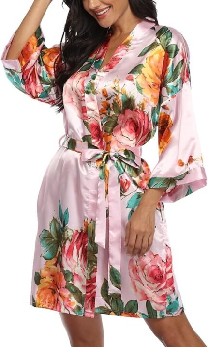 🔹 soft satin robe