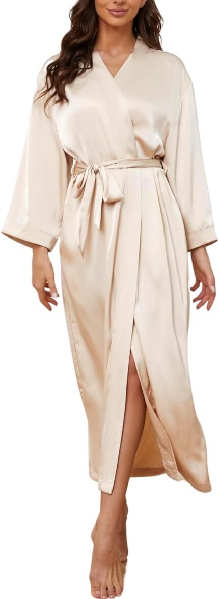 🔹 soft satin robe