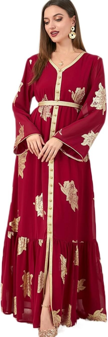 IBAKOM Abaya for Girls Floral …