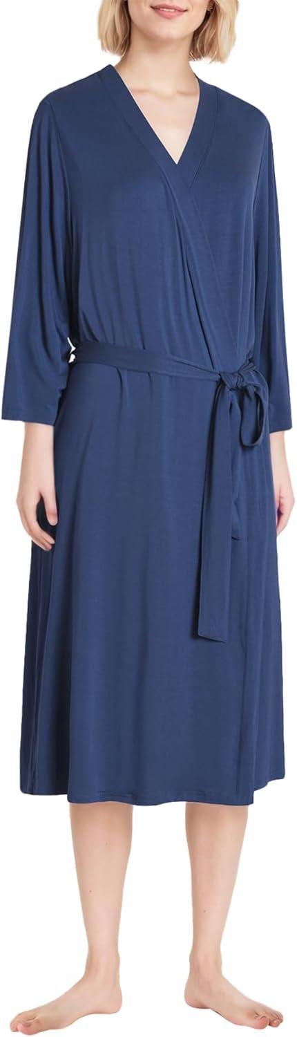 Latuza Ladies’s Bamboo Viscose Kimono Gown Light-weight Summer season Bathrobe
