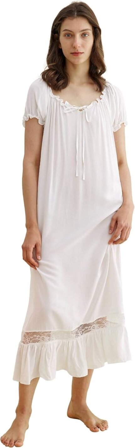 Latuza Girls’s Sleepwear Off The Shoulder Victorian Nightgown