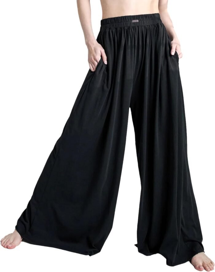 Lunya Natural Pima Huge Leg Cotton Pants for Ladies – Natural Cotton Palazzo Pants – Excessive Rise Waistband – Relaxed Lounge Put on