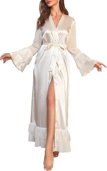 🔹 high-end chiffon robe.
