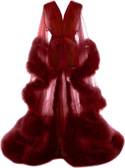🔹 high-end chiffon robe.