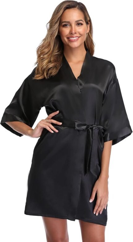 🔹 soft satin robe