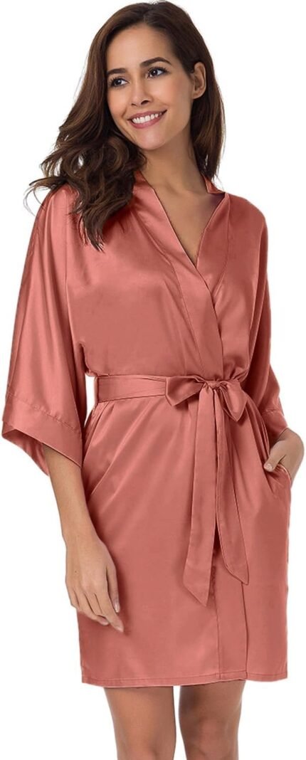 🔹 soft satin robe