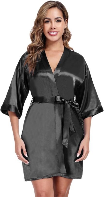 🔹 soft satin robe