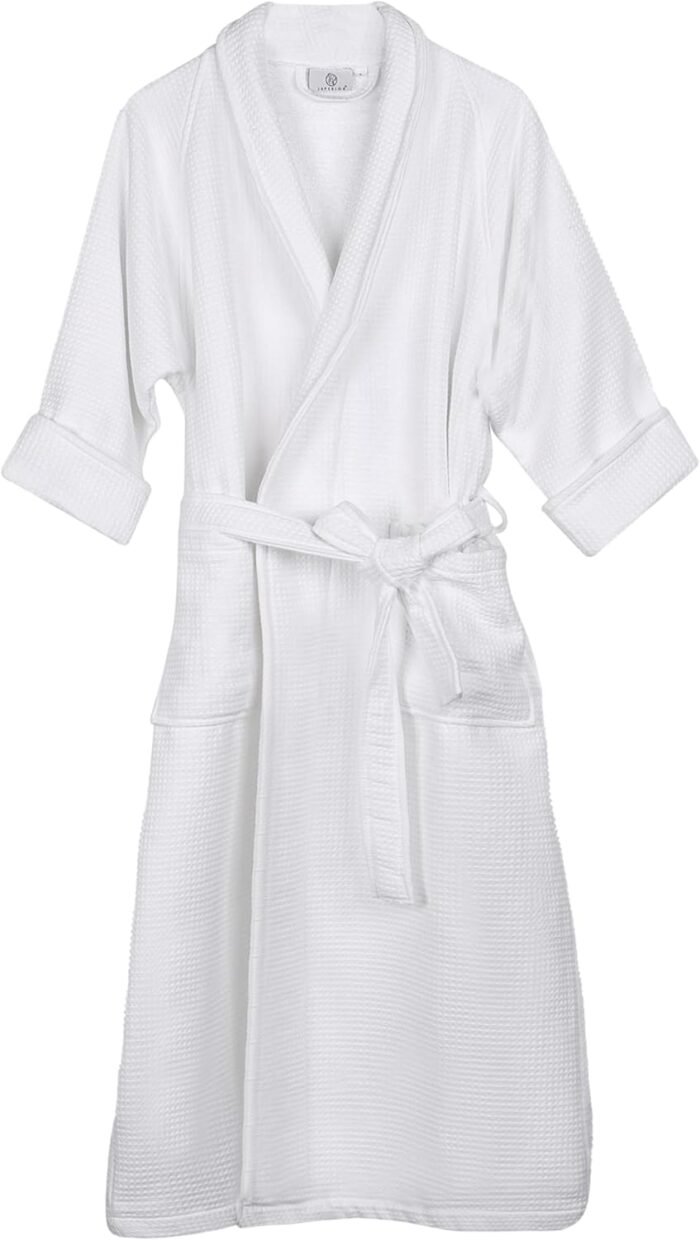 Superior Waffle Weave Cotton Unisex Bathrobe with Belt, Comfortable and Absorbent Gown for Males and Girls Tub Necessities Robes