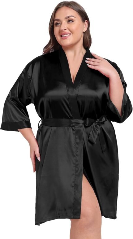 🔹 soft satin robe
