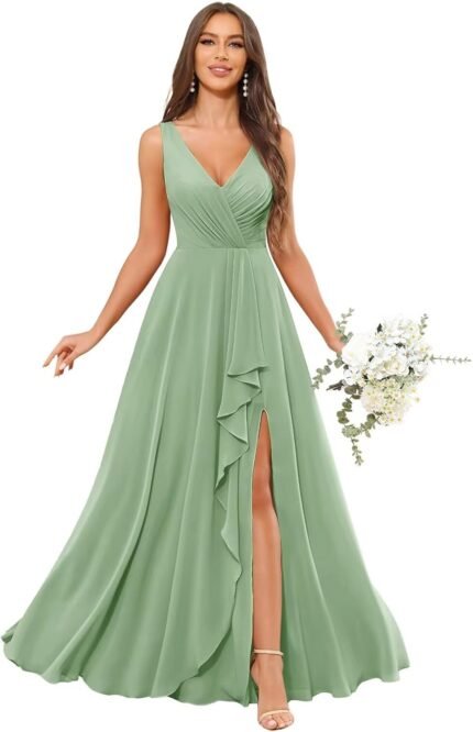 V Neck Bridesmaid Attire for … V Neck Bridesmaid Attire for …