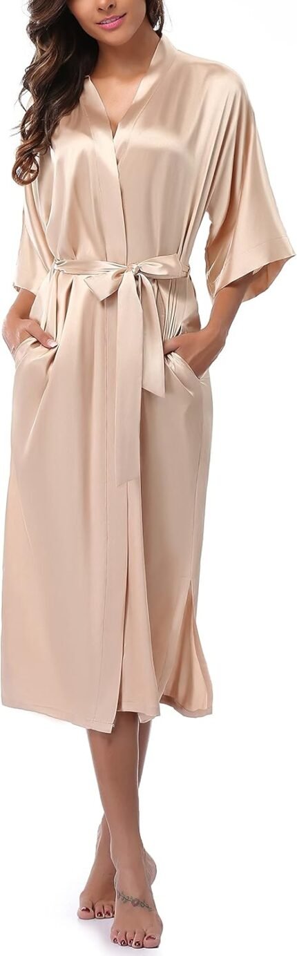 🔹 soft satin robe