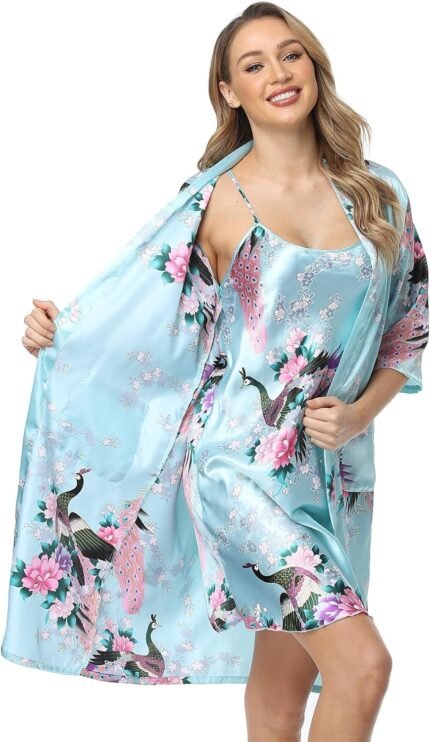 🔹 soft satin robe
