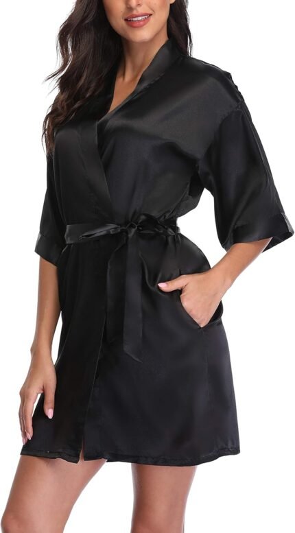 🔹 soft satin robe