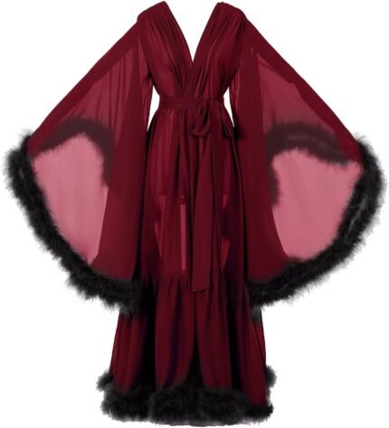 🔹 high-end chiffon robe.