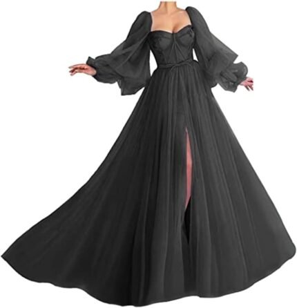 Xijun Puffy Sleeve Promenade Gown …
