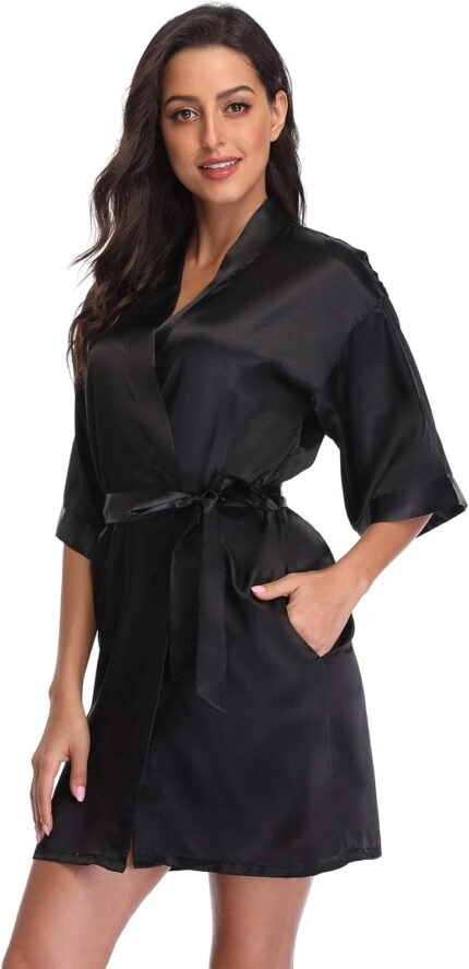 🔹 soft satin robe