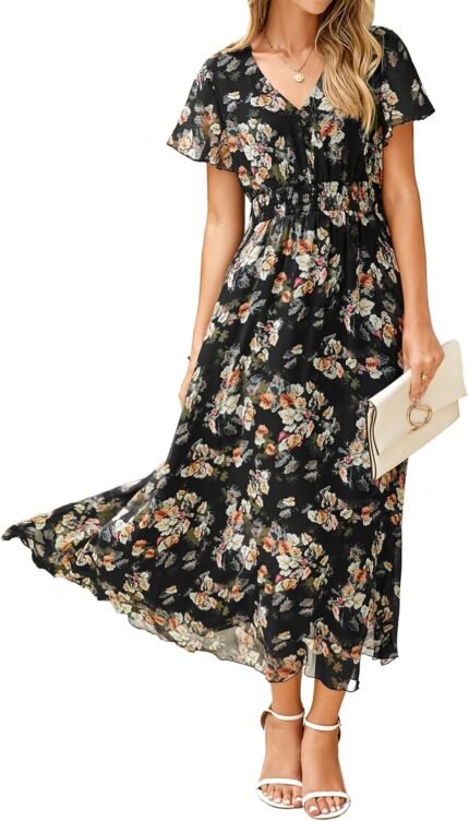 Simplee Womens Floral Maxi Dre…