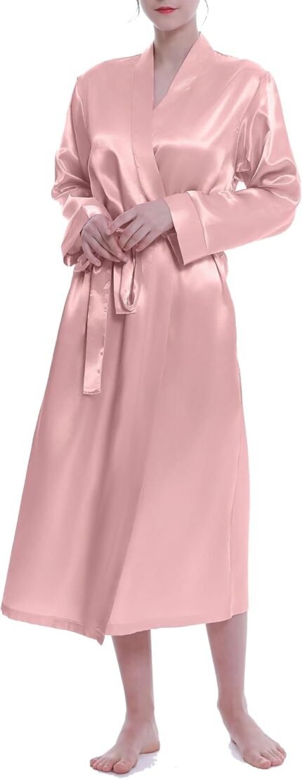 🔹 soft satin robe