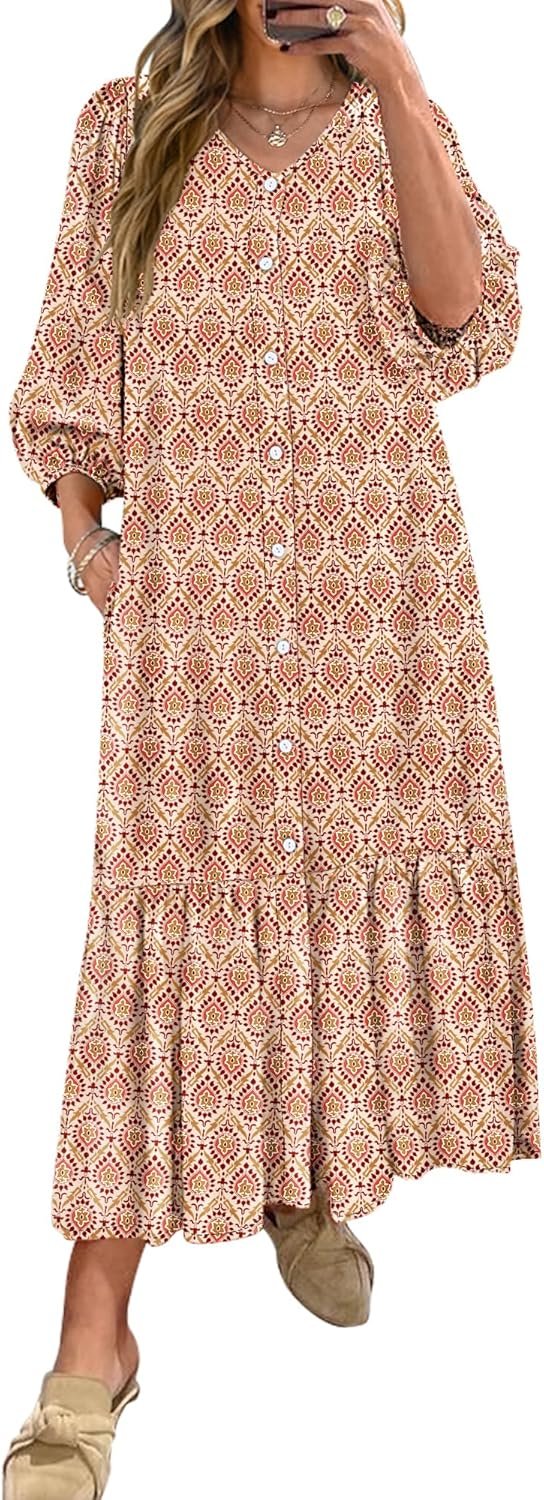 ANRABESS Boho Maxi Attire for… ANRABESS Boho Maxi Attire for…