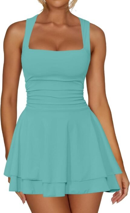 Kaximil Ladies’s Sq. Neck Ru…