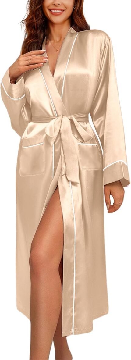 🔹 soft satin robe