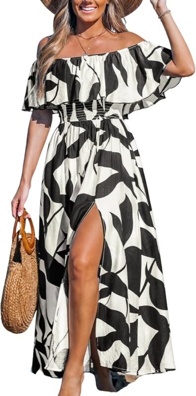 Off-shoulder dresses.
