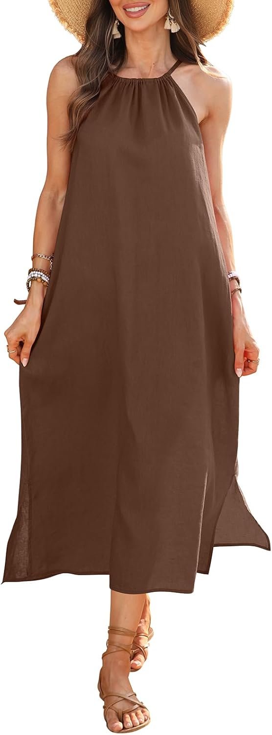 Ladies’s Linen Midi Costume Halte…