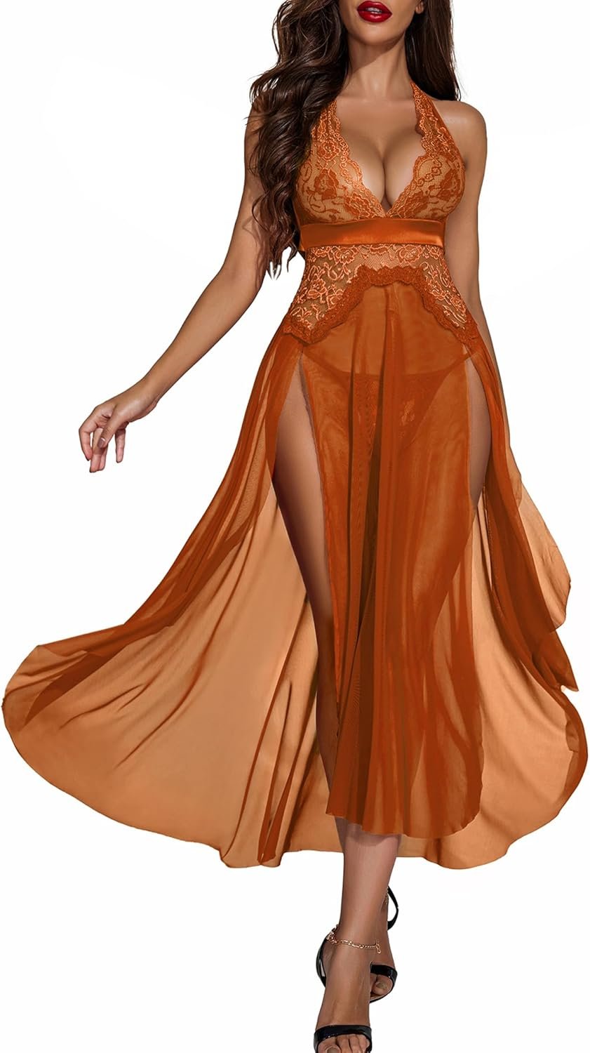 Avidlove Girls Lingerie Deep V Neck Nightwear One Piece Attractive Nightgowns Mosaic Lace Mesh Gown Avidlove Girls Lingerie Deep V Neck Nightwear One Piece Attractive Nightgowns Mosaic Lace Mesh Gown