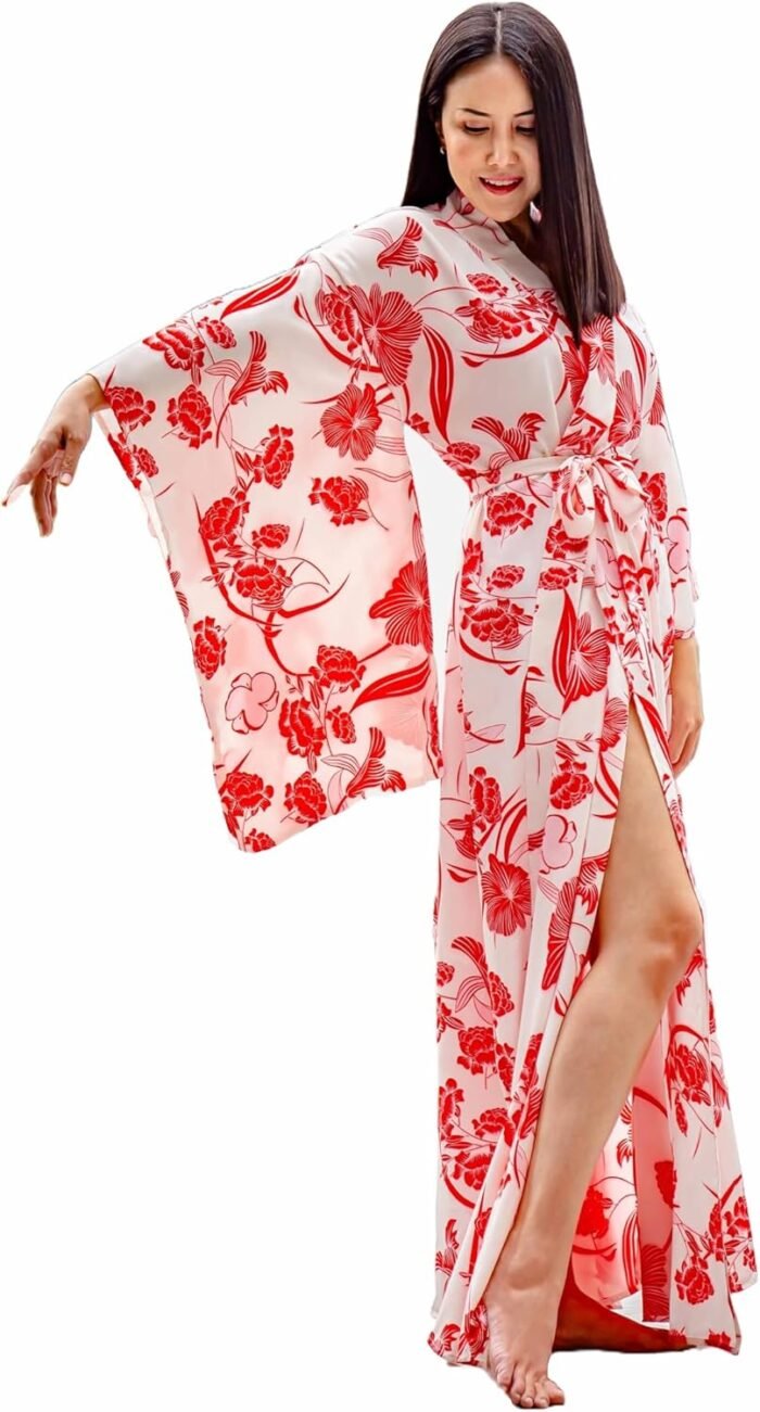Na’Rak Ladies’s Yukata Kimono Gown, Lengthy Robes Delicate Loungewear Luxurious Dressing Robe