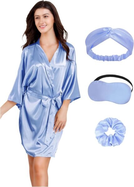 🔹 soft satin robe