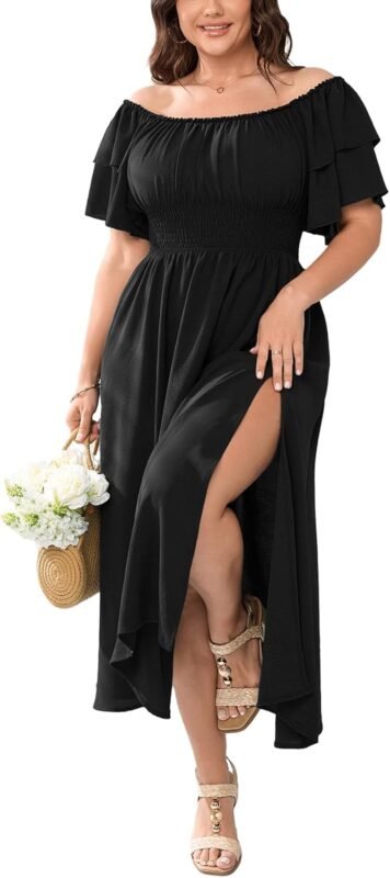 Off-shoulder dresses.