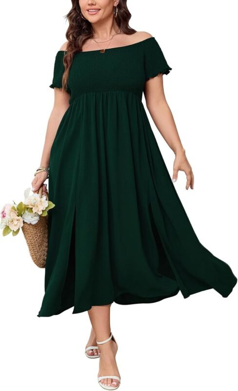 Off-shoulder dresses.