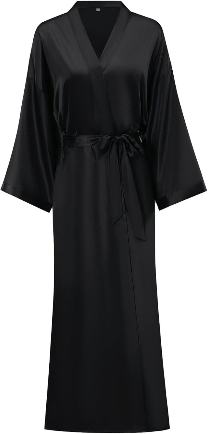 Ladies’s Tender Lengthy Satin Robes Lengthy Silk Robes Full Size Robes Kimonos Silky Tub Gown Dressing Robes